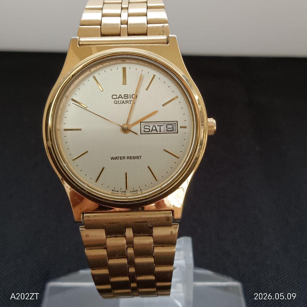 Casio MQ-514 Gold Men’s Date Day 3-Hand Wristwatch — Japan Import