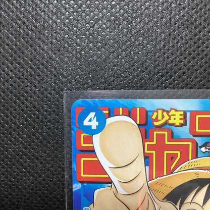 One Piece Monkey D. Luffy promotional card P-033 Japan import showing character artwork with minor scratches