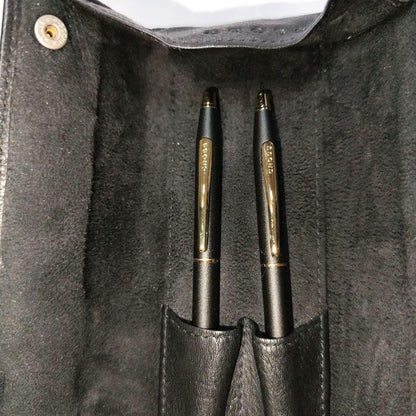 Cross Pen Set with Leather Case Storage Item