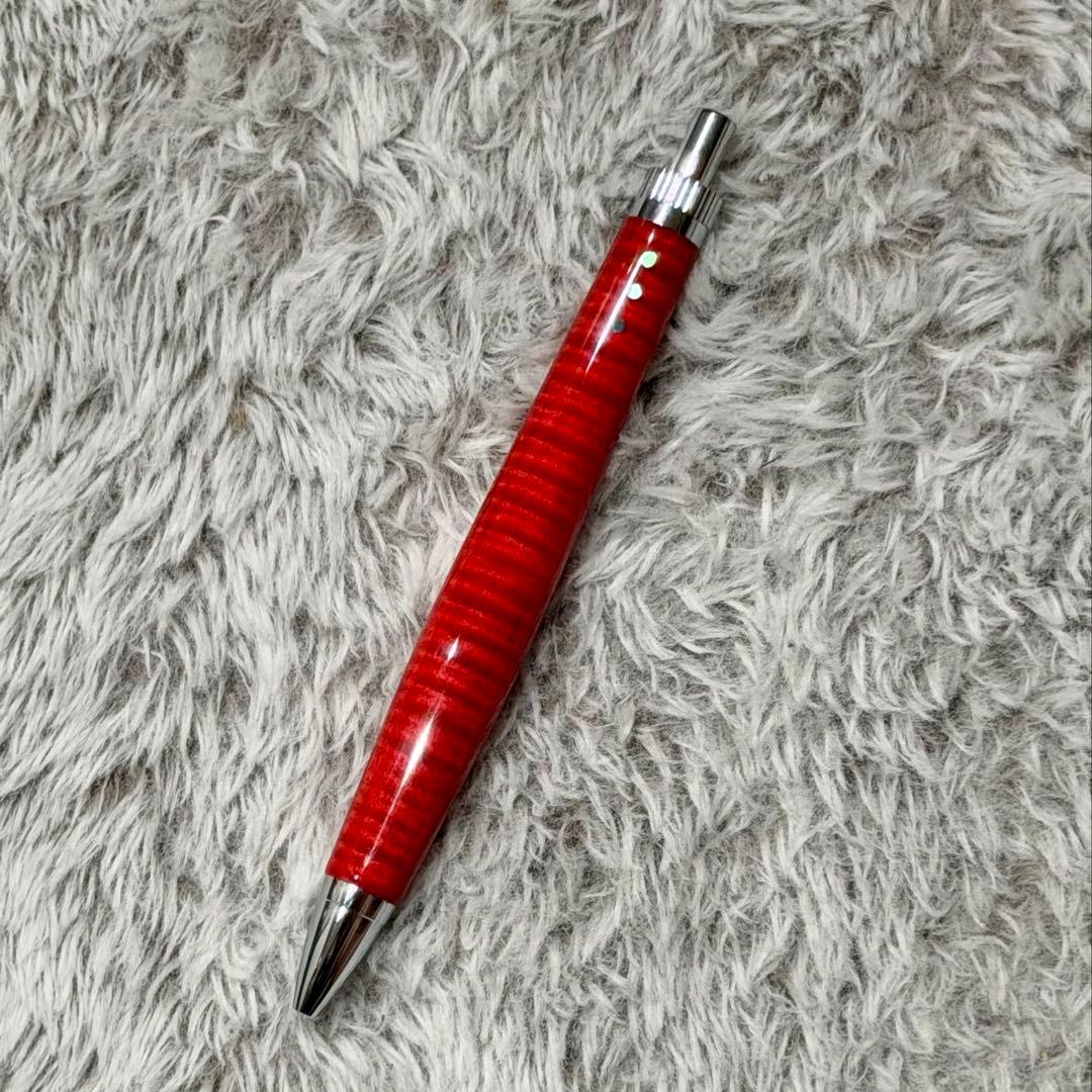 Yamada Wooden Pen with Lacquer Finish in Red Hishihana Authentic Japanese Craftsmanship