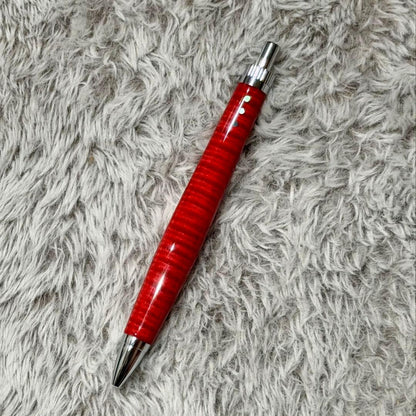 Yamada Wooden Pen with Lacquer Finish in Red Hishihana Authentic Japanese Craftsmanship