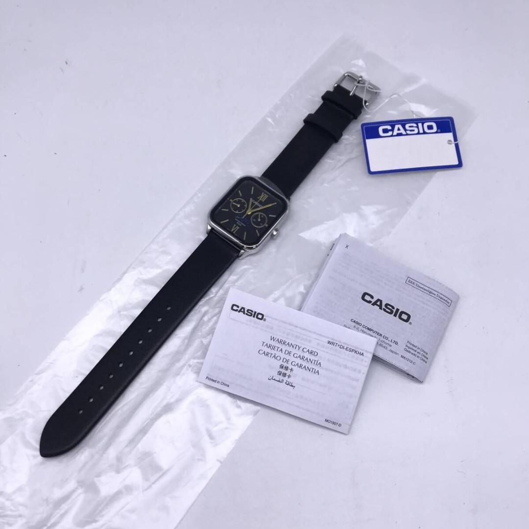 Casio Standard Moon Phase Analog Watch with Black Leather Band Model 342AM — Japan Import