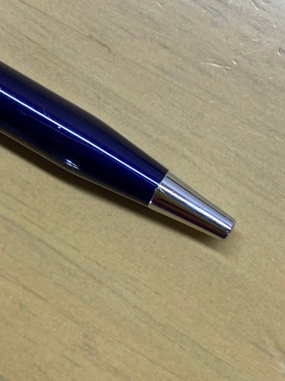 Cross Twist ballpoint pen body with blue finish and silver accents shown from side view