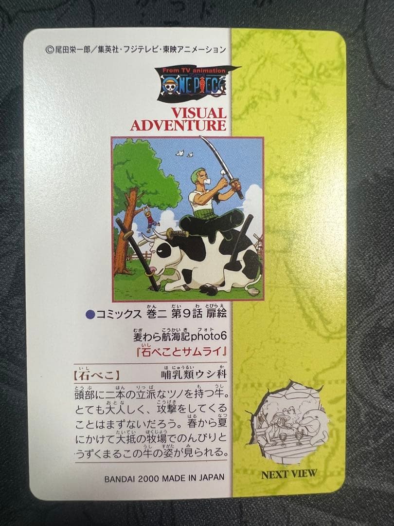 One Piece Visual Adventure 6 Zoro Stone Becket Samurai Japanese collectible card in good condition