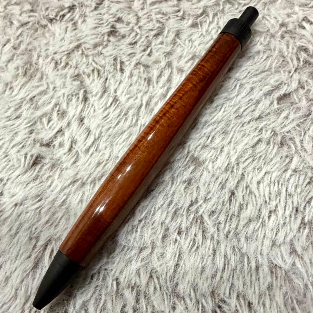 Siamese Rosewood Wood Pen with Lacquer Finish by Brand - Micro-Curry Grain, Optional Metal Fittings — Japan Import