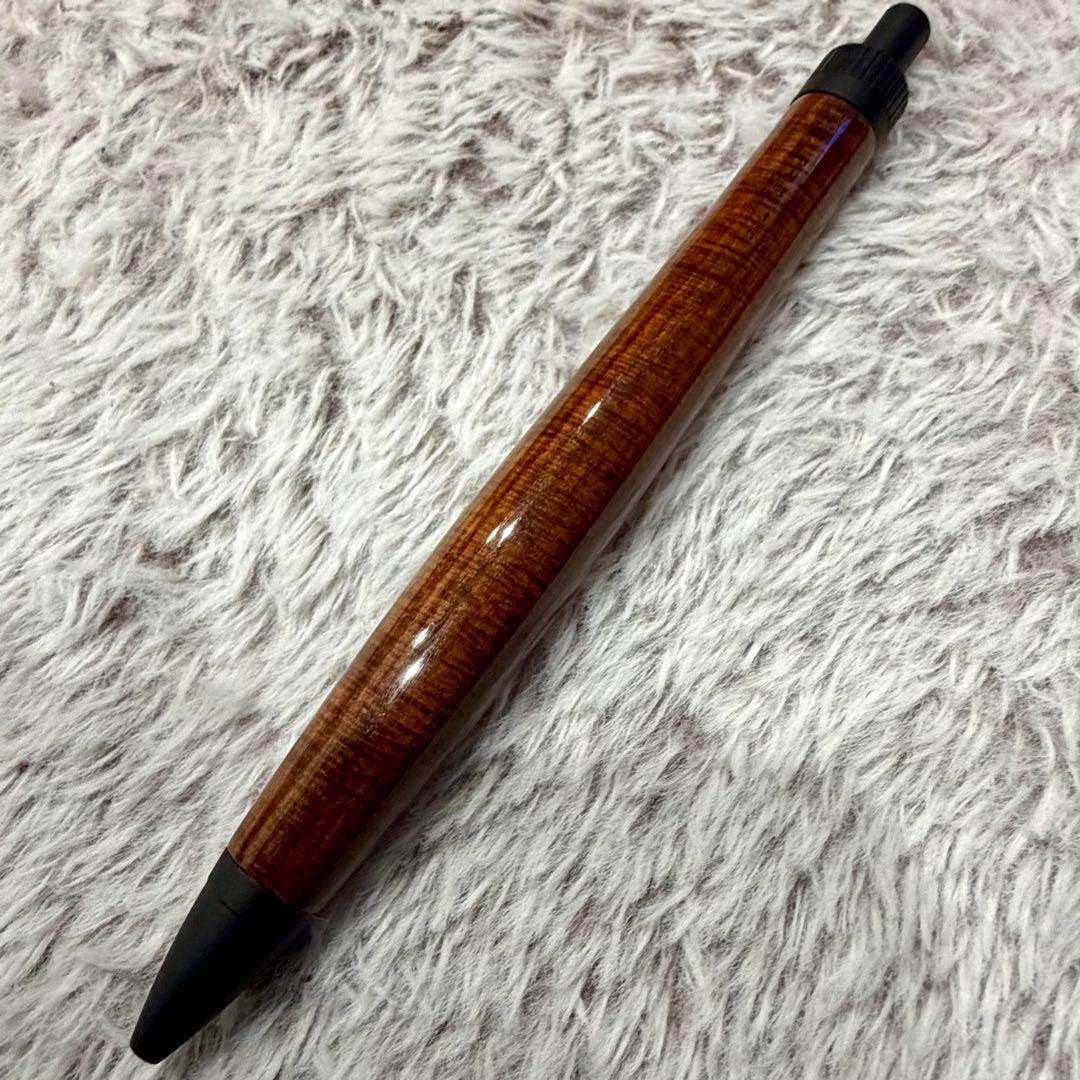Siamese Rosewood Wood Pen with Lacquer Finish by Brand - Micro-Curry Grain, Optional Metal Fittings — Japan Import