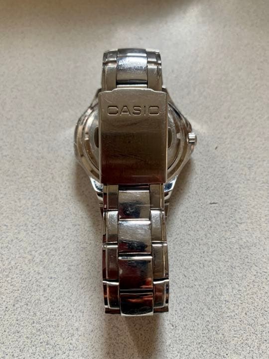 Casio Wristwatch Model MTD-1044 with Black Dial Silver Stainles Steel Band — Japan Import
