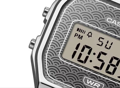 Casio Classic A159WEVJ-2JR Blue Seigaiha Pattern Japan Genuine