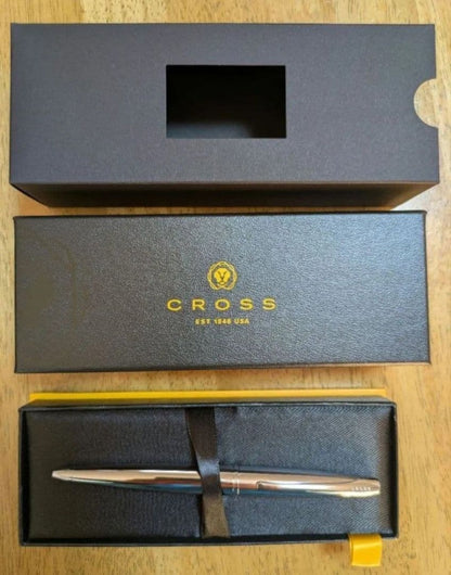 Cross ATX Pure Chrome Ballpoint Pen Model 882-2 Official Japan Genuine Product