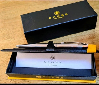 Cross ATX Pure Chrome Ballpoint Pen Model 882-2 Official Japan Genuine Product