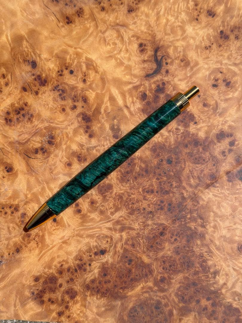Koharu Stabilized Wood Ballpoint Pen with Wooden Body and 3D Grain Effect — Japan Import