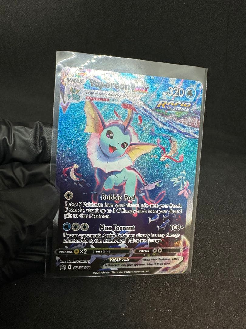 Pokemon Collection North America Vaporeon VMAX promotional card from Sword & Shield series in English