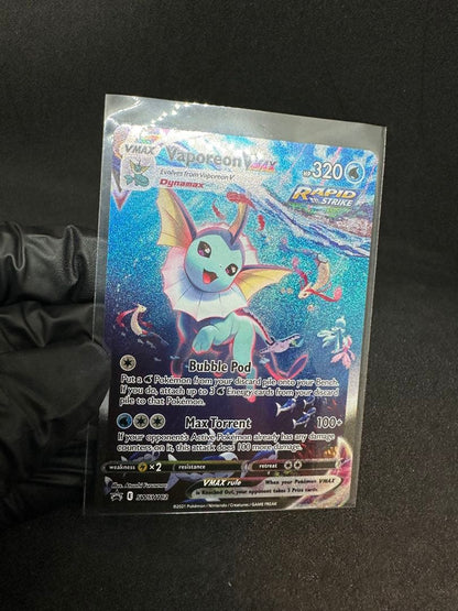 Pokemon Collection North America Vaporeon VMAX promotional card from Sword & Shield series in English