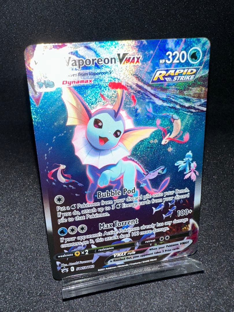 Pokemon Collection North America Vaporeon VMAX promotional card from Sword & Shield series in English