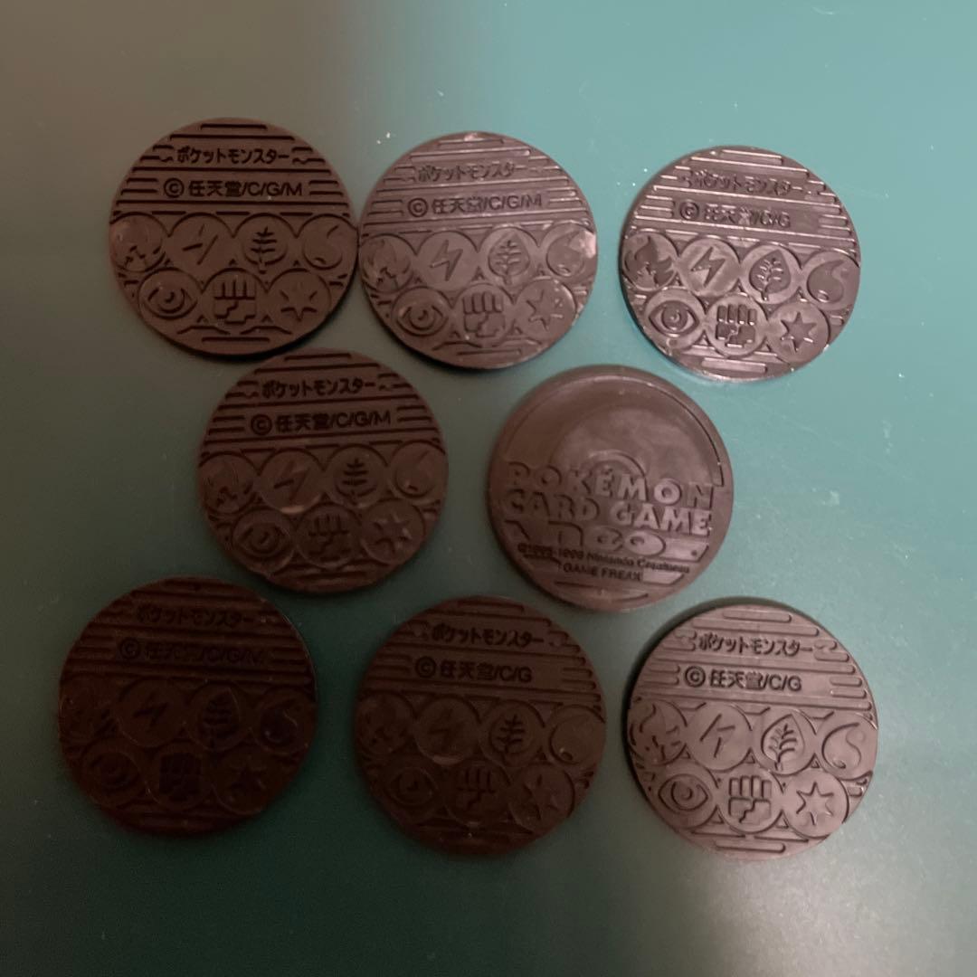 Bandai Pokemon Card Coins 8-set with Jim Leader themes and rare holographic designs from Japan