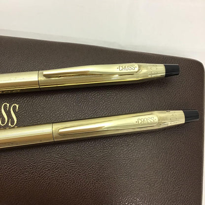 Cross Classic Century 10K Gold Plated Ballpoint Pen and Mechanical Pencil Set - USA Vintage with Case