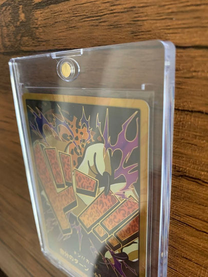 One Piece Card Game Don Super Parallel Rob Lucci SP card PRB-01 from Bandai Namco in protective card loader