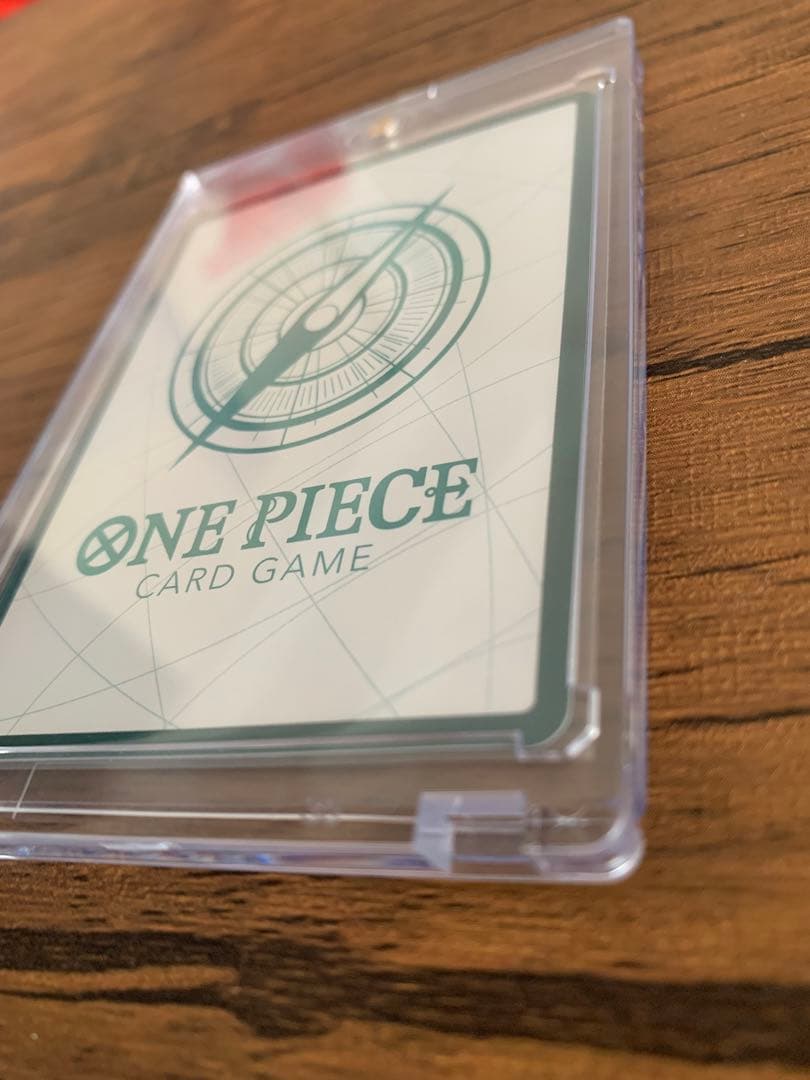 One Piece Card Game Don Super Parallel Rob Lucci SP card PRB-01 from Bandai Namco in protective card loader