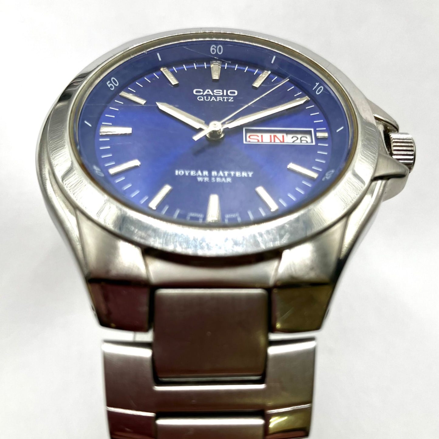 Casio MTP-1228DJ Analog Metal Series Watch Silver Blue — Japan Import