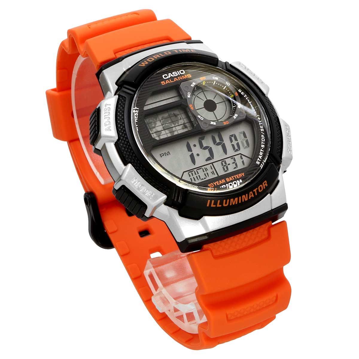 Casio AE-1000W-4BV Digital Watch Model World Time Stopwatch Japan Import