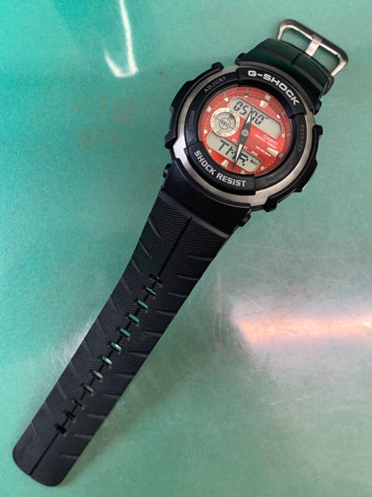 Casio G-300 Model Digital Watch with Red Dial and Battery Movement — Japan Import