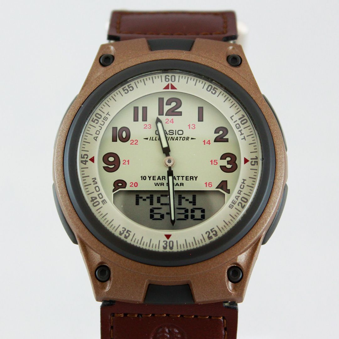 Casio AW-80V-5BJF Classic Digital Analog Watch with Beige Khaki Band Japan Import