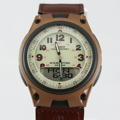 Casio AW-80V-5BJF Classic Digital Analog Watch with Beige Khaki Band Japan Import