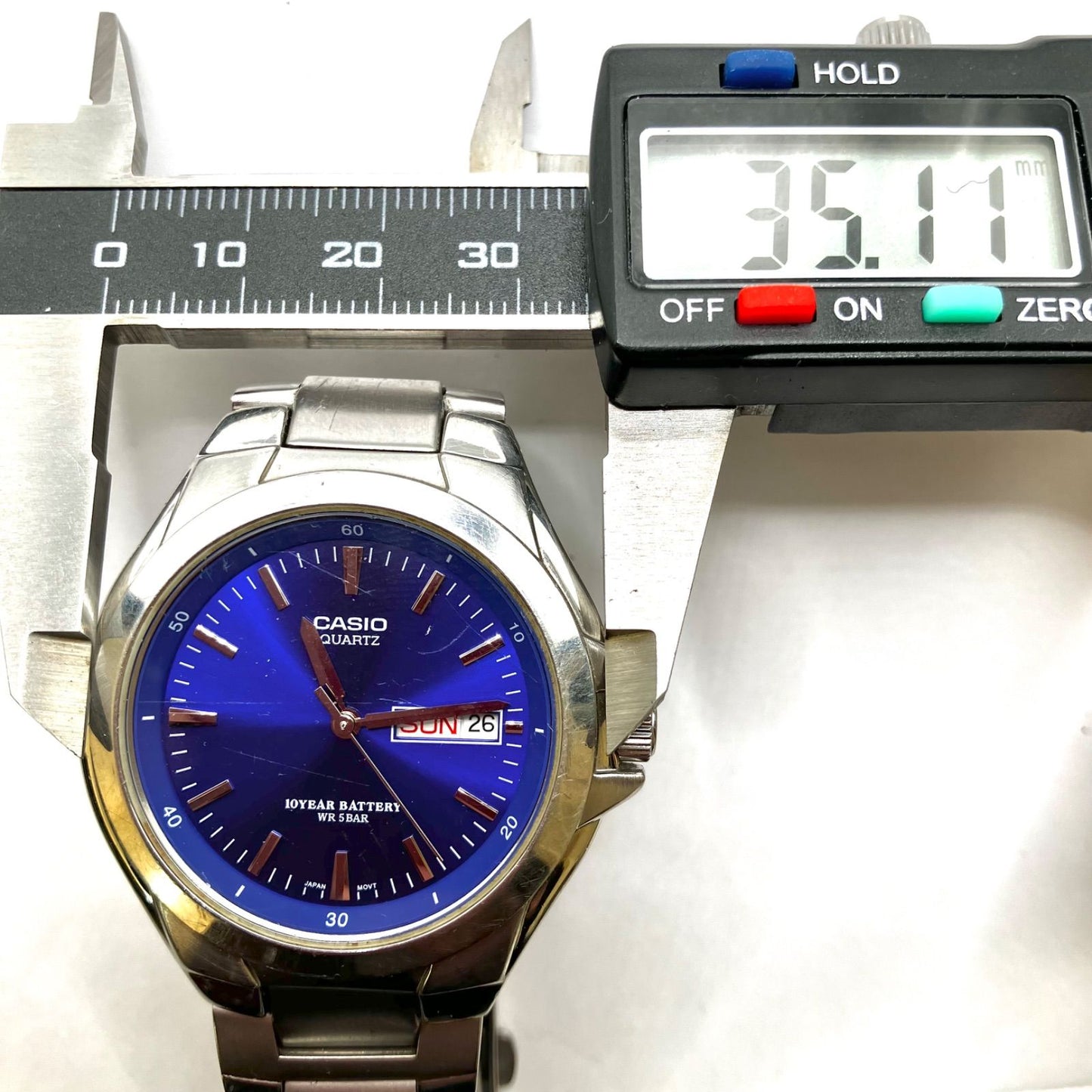 Casio MTP-1228DJ Analog Metal Series Watch Silver Blue — Japan Import