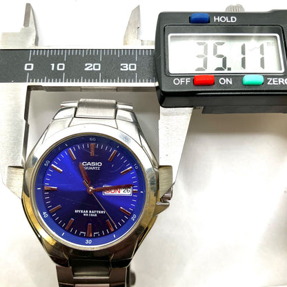 Casio MTP-1228DJ Analog Metal Series Watch Silver Blue — Japan Import