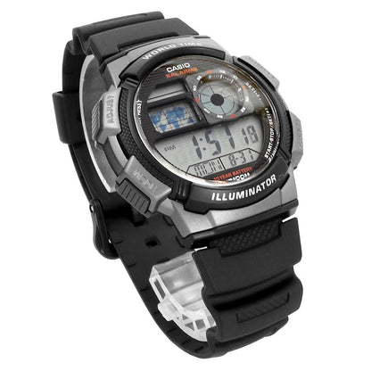 Casio AE-1000W-1BV Watch - Digital World Time Icon, 10 ATM Waterproof — Japan Import
