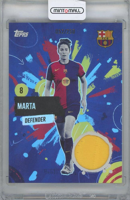 2024-25 TOPPS FC Barcelona Team Set Barca Rumba Relics Blue featuring Marta Torrejon numbered 052 of 250