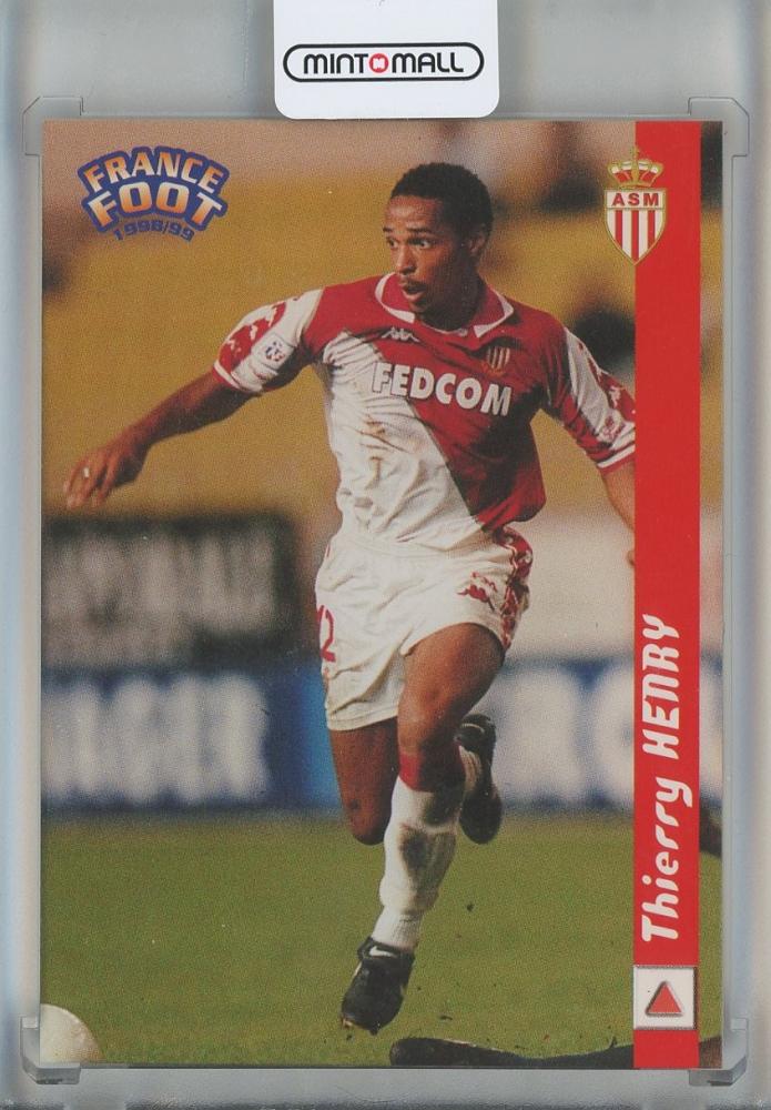 1998-99 DS France Thierry Henry FOOT trading card featuring Thierry Henry in AS Monaco kit