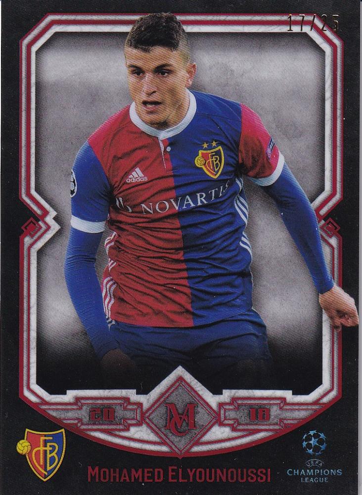 2017-18 Topps Museum Collection UEFA Champions League Mohamed Elyounoussi Ruby Parallel card 17 of 25