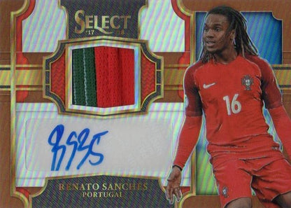 2017-18 Panini Select Renato Sanches Patch Autograph trading card numbered 42 out of 49