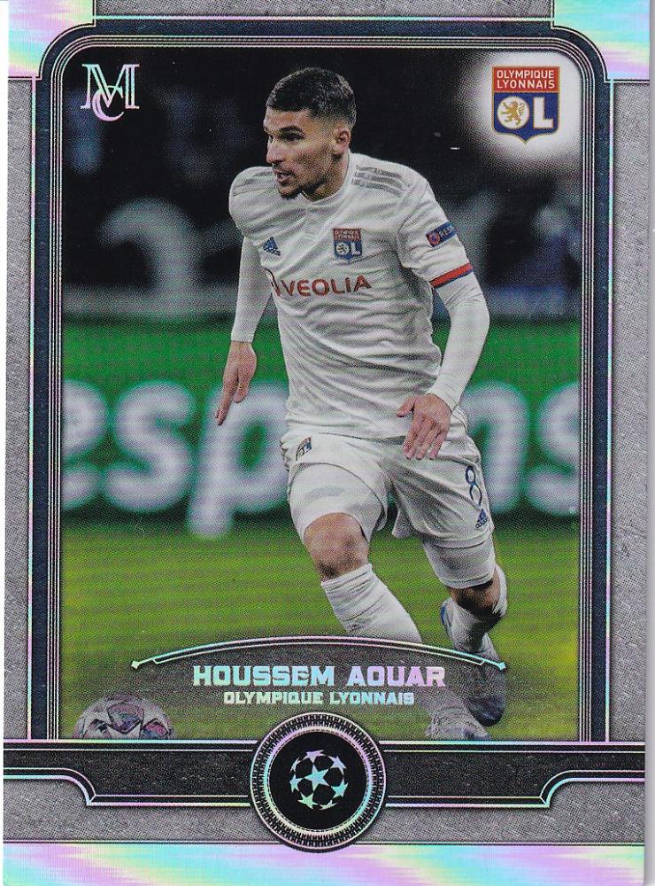 2019-20 Topps Museum Collection base card featuring Olympique Lyonnais player Houssem Aouar