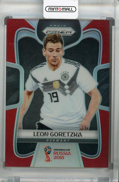 2018 Panini Prizm World Cup Leon Goretzka Germany Red Parallel soccer trading card number 008 of 149