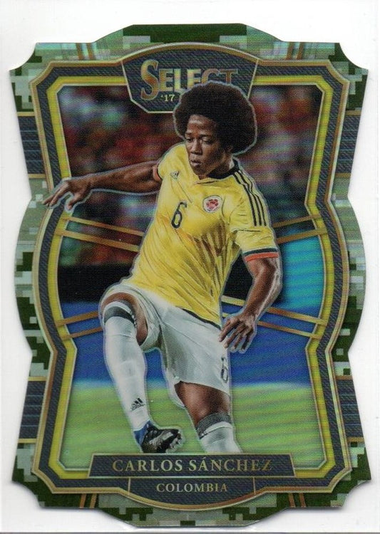 2017-18 PANINI Select Camo Die-Cut Parallel Mezzanine Base Card featuring Carlos Sanchez numbered 09/20