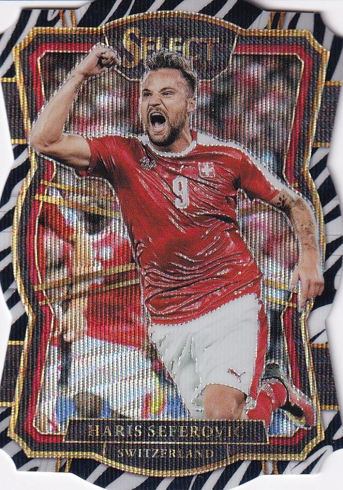 2017-18 Panini Select Switzerland Haris Seferovic Mezzanine Zebra Die-Cut Parallel trading card serial 20/25