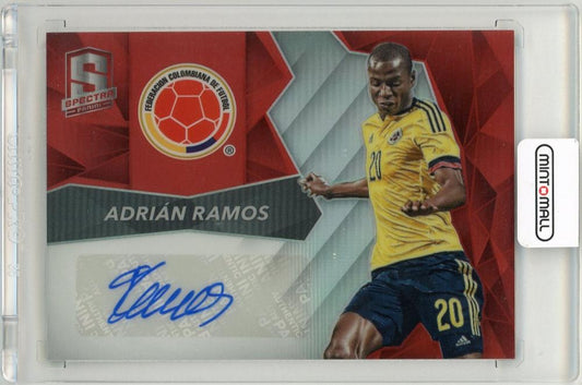 2016 Panini Spectra Adrian Ramos Signatures Red Parallels 25 of 65 collectible soccer card from Colombia