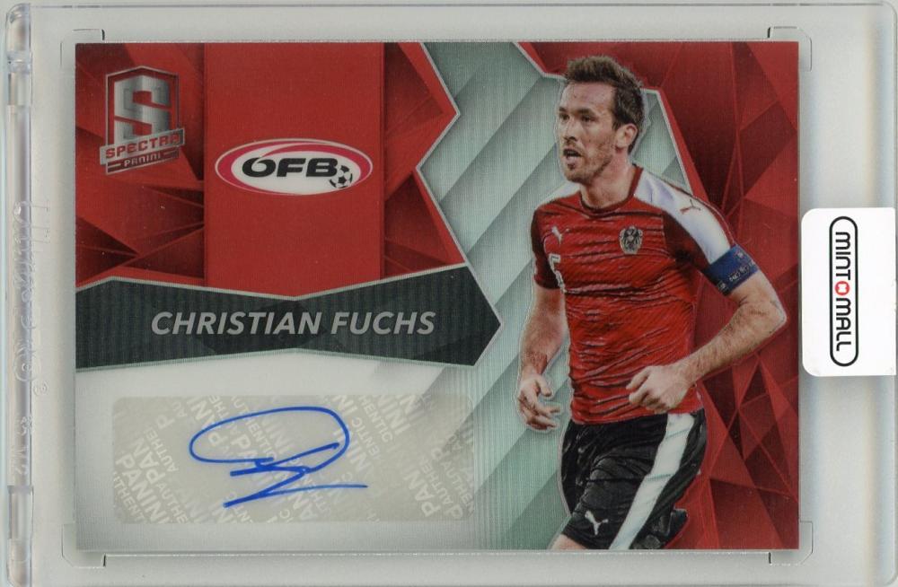 2016 Panini Spectra Christian Fuchs Signatures Red Parallels 41/65 soccer card from Austria
