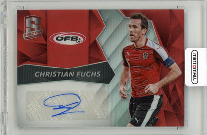 2016 Panini Spectra Christian Fuchs Signatures Red Parallels 41/65 soccer card from Austria
