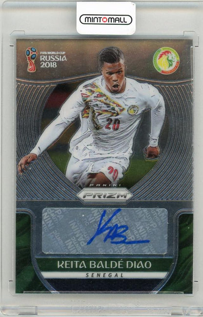 2018 Panini Prizm World Cup serial numbered signature card featuring Keita Balde Diao from Senegal