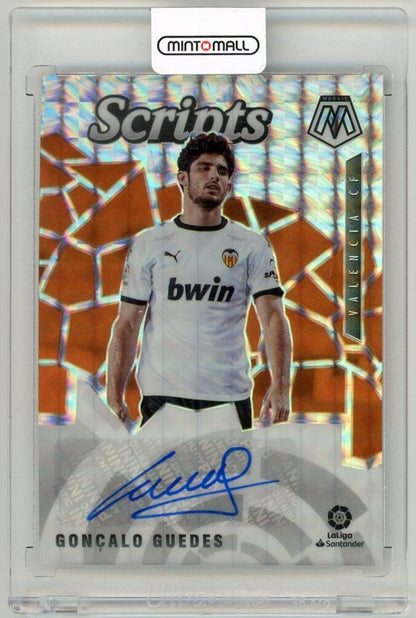 2020-21 Panini Mosaic La Liga Goncalo Guedes ScriptsS-GG trading card featuring Valencia CF