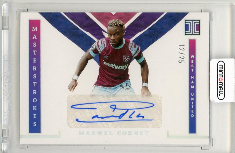 2022-23 Panini Impeccable Premier League Maxwel Cornet Masterstrokes Silver Parallels trading card West Ham United