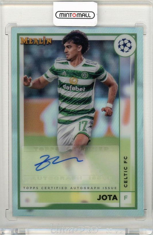 2022-23 Topps Merlin Chrome UEFA Jota Autographs card AC-JO featuring Celtic FC player Jota with autograph