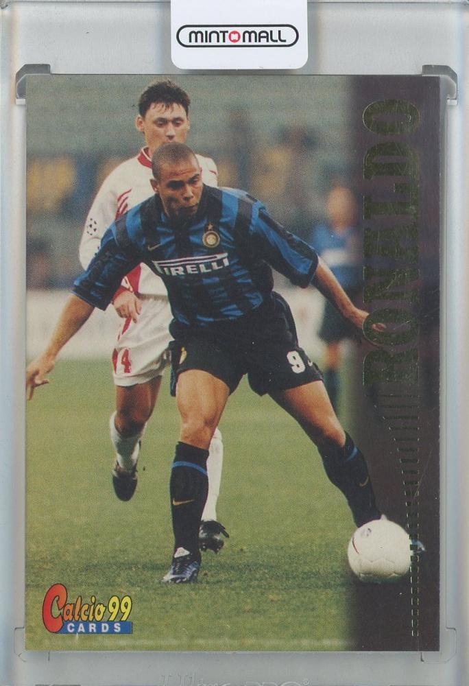 1999 Panini Calcio Ronaldo trading card featuring FC Internazionale Milano in used condition