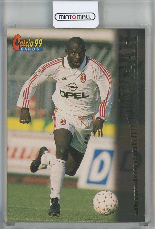 1999 Panin Calcio trading card featuring George Weah in AC Milan uniform