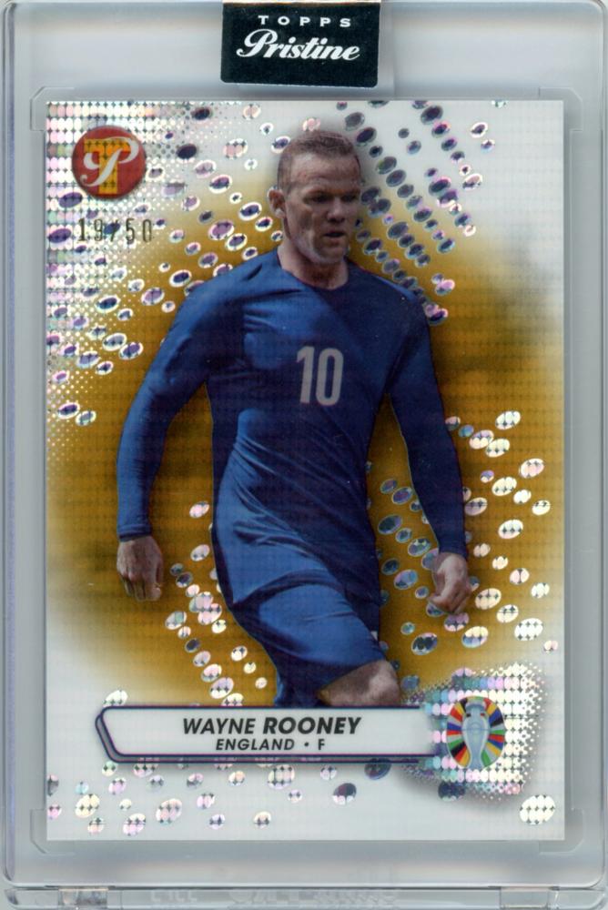 2023 Topps Pristine Road to Euro 2024 Wayne Rooney Gold Refractors soccer card serial numbered 19 out of 50