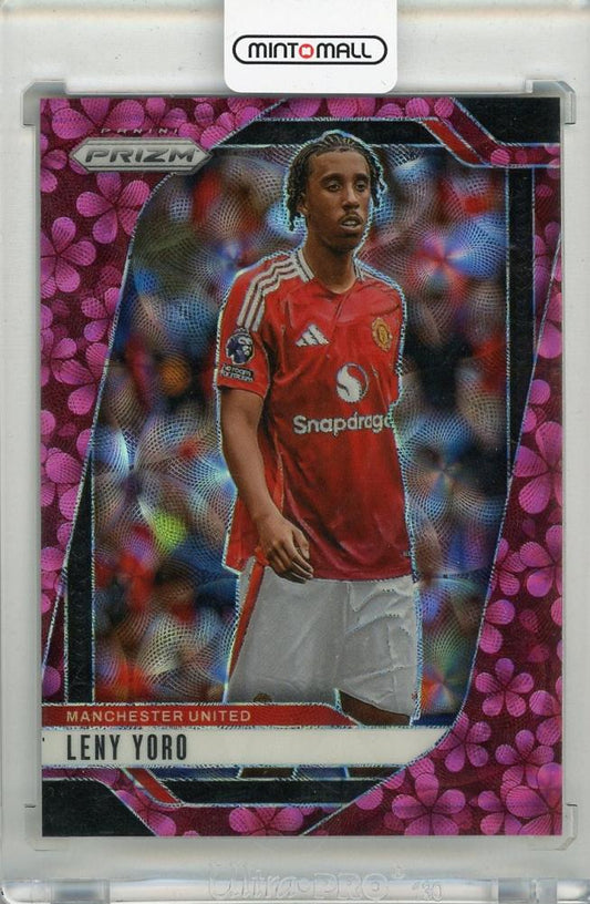 2024-25 PANINI Prizm EPL Leny Yoro Prizms Plum Blossom trading card #1336/8 Manchester United