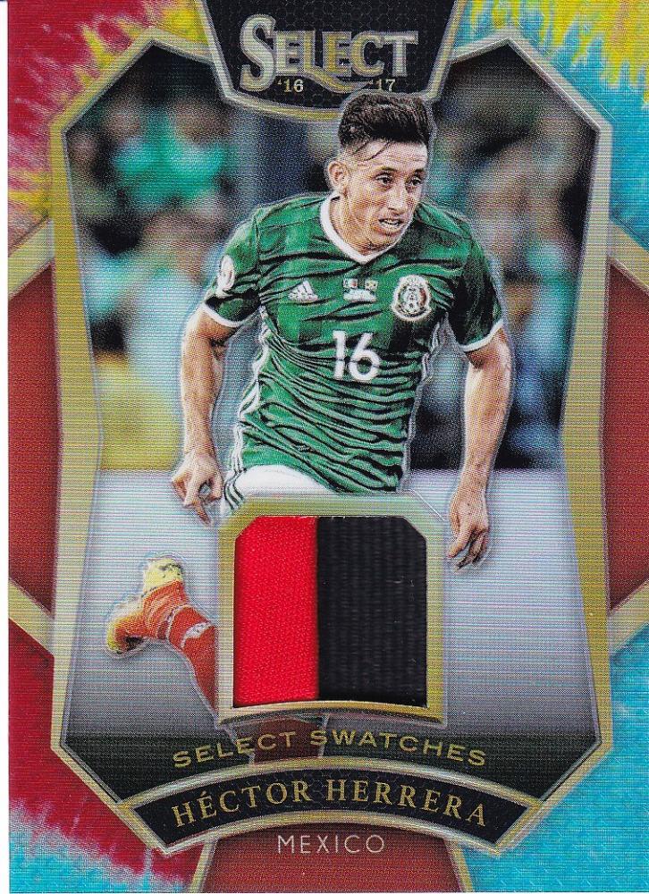 2016-17 Panini Select Mexico Hector Herrera Select Swatches Tie-Dye Parallel card numbered 17 out of 30